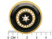 0.41ct Diamond, Pearl & Black Onyx, 18ct Yellow Gold Brooch c.1890 (7 of 9) 0.41ct Diamond, Pearl & Black Onyx, 18ct Yellow Gold Brooch c.1890 (7 of 9)