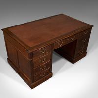 Antique Partner's Desk, English, Mahogany, Leather, Writing Table, Edwardian (7 of 12) Antique Partner's Desk, English, Mahogany, Leather, Writing Table, Edwardian (7 of 12)