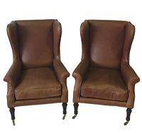 19th Century Pair of Wingback Leather Armchairs (3 of 6) 19th Century Pair of Wingback Leather Armchairs (3 of 6)