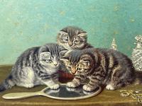 19th Century Oil Painting 3 Kittens Reflection by Horatio Henry Couldery (11 of 44) 19th Century Oil Painting 3 Kittens Reflection by Horatio Henry Couldery (11 of 44)