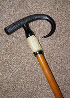 Vintage Swiss Alpine Walking / Hiking Stick W/Goats Horn & Fur Top 'Montreux' (9 of 10) Vintage Swiss Alpine Walking / Hiking Stick W/Goats Horn & Fur Top 'Montreux' (9 of 10)