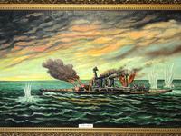 Large Marine Oil Painting WW2 Sea Battle "HMS Battleship Hood The Last Moments" (4 of 8) Large Marine Oil Painting WW2 Sea Battle "HMS Battleship Hood The Last Moments" (4 of 8)