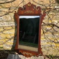 18th Century Georgian Pier Mirror Unusual Victorian Painted with Brass Mounts