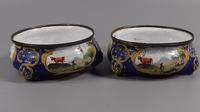 Georgian Bilston Enamel Salt Cellars Pair Rare (6 of 17) Georgian Bilston Enamel Salt Cellars Pair Rare (6 of 17)