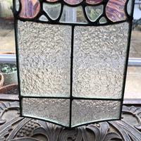 Antique Stained Glass Panel with Pink Glass Detail (7 of 10) Antique Stained Glass Panel with Pink Glass Detail (7 of 10)