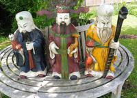 3 Large Chinese Hardwood Temple Statues 1930s (10 of 10) 3 Large Chinese Hardwood Temple Statues 1930s (10 of 10)