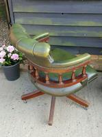 Vintage Mahogany Green Leather Captains Chair (3 of 6) Vintage Mahogany Green Leather Captains Chair (3 of 6)