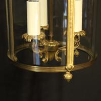 French Gilded Convex Triple Light Antique Hall Lantern (9 of 10) French Gilded Convex Triple Light Antique Hall Lantern (9 of 10)