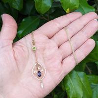 Antique 9ct Gold Peridot, Amethyst & Pearl Pendant, Suffragette Colours (8 of 9) Antique 9ct Gold Peridot, Amethyst & Pearl Pendant, Suffragette Colours (8 of 9)