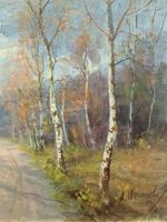Beautiful Original Antique Vintage Autumn Birch tree Landscape Oil Painting (5 of 11) Beautiful Original Antique Vintage Autumn Birch tree Landscape Oil Painting (5 of 11)