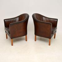 Pair of Danish Vintage Leather Armchairs by Mogens Hansen (6 of 7) Pair of Danish Vintage Leather Armchairs by Mogens Hansen (6 of 7)