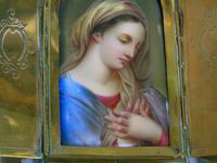 Antique Porcelain Plaque Portrait Miniature of the Madonna (6 of 6) Antique Porcelain Plaque Portrait Miniature of the Madonna (6 of 6)