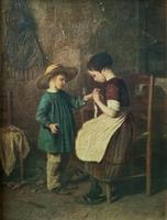 Enchanting Early 1900s Continental Portrait Oil Painting of Maid & Little Boy (8 of 12) Enchanting Early 1900s Continental Portrait Oil Painting of Maid & Little Boy (8 of 12)