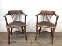 Pair of Early 20th Century Oak & Leather Desk Chairs (2 of 10) Pair of Early 20th Century Oak & Leather Desk Chairs (2 of 10)