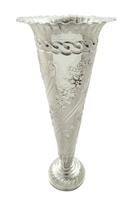 Pair of Antique Victorian Sterling Silver 6 1/2" Vases 1896 (4 of 9) Pair of Antique Victorian Sterling Silver 6 1/2" Vases 1896 (4 of 9)