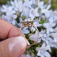 Vintage 18ct Gold Aquamarine & Diamond Cluster Ring, 18k Dress Cocktail Statement (2 of 12) Vintage 18ct Gold Aquamarine & Diamond Cluster Ring, 18k Dress Cocktail Statement (2 of 12)