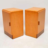 1930’s Pair of Art Deco Maple & Walnut Bedside Cabinets (4 of 9) 1930’s Pair of Art Deco Maple & Walnut Bedside Cabinets (4 of 9)