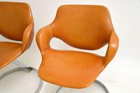 Pair of French Leather & Chrome Scimitar Chairs by Boris Tabacoff (8 of 10) Pair of French Leather & Chrome Scimitar Chairs by Boris Tabacoff (8 of 10)