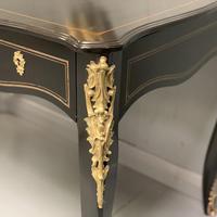 French black lacquer and brass bureau plat (11 of 11) French black lacquer and brass bureau plat (11 of 11)