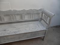 Mottled White & Black 3 Seater Antique Pine Kitchen / Hall Box Settle / Bench (9 of 10) Mottled White & Black 3 Seater Antique Pine Kitchen / Hall Box Settle / Bench (9 of 10)