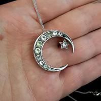 Victorian Silver Crescent Pendant, Paste & Emerald (2 of 9) Victorian Silver Crescent Pendant, Paste & Emerald (2 of 9)