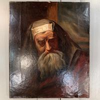 Antique oil painting portrait of a Jewish Rabbi (10 of 10) Antique oil painting portrait of a Jewish Rabbi (10 of 10)