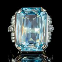Aquamarine Diamond Cocktail Ring 14ct Gold 14.50ct Scissor Cut Aqua (5 of 8) Aquamarine Diamond Cocktail Ring 14ct Gold 14.50ct Scissor Cut Aqua (5 of 8)
