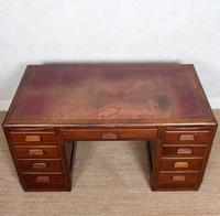Desk Twin Pedestal Mahogany Leather Art Deco (12 of 12) Desk Twin Pedestal Mahogany Leather Art Deco (12 of 12)
