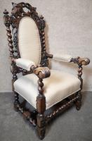Pair of Victorian Jacobean Style Carved Oak Armchairs (3 of 12) Pair of Victorian Jacobean Style Carved Oak Armchairs (3 of 12)