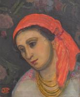 Oil Painting of a Lady with a Red Headscarf (4 of 8) Oil Painting of a Lady with a Red Headscarf (4 of 8)