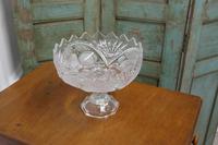 Large French Tazza Etched Cristal Pedestal Fruit Dish (3 of 5) Large French Tazza Etched Cristal Pedestal Fruit Dish (3 of 5)