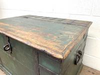 Large Distressed Painted Metal Bound Trunk (6 of 10) Large Distressed Painted Metal Bound Trunk (6 of 10)