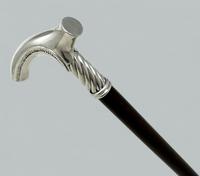 Antique Vintage Ladys Art Nouveau Wooden Walking Dress Stick Sterling Silver