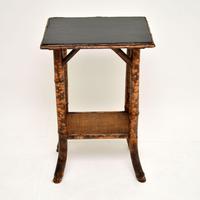 Antique Victorian Bamboo Leather Top Side Table (2 of 6) Antique Victorian Bamboo Leather Top Side Table (2 of 6)
