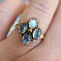 Vintage 9ct Yellow Gold Four Moonstone Cabochon Ring (6 of 9) Vintage 9ct Yellow Gold Four Moonstone Cabochon Ring (6 of 9)