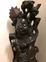Large Chinese Carved Hardwood Figure of Immortal with Foo Dog (6 of 8) Large Chinese Carved Hardwood Figure of Immortal with Foo Dog (6 of 8)