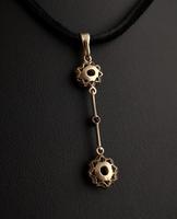 Art Nouveau Ruby & Zircon Drop Pendant, Floral (2 of 10) Art Nouveau Ruby & Zircon Drop Pendant, Floral (2 of 10)