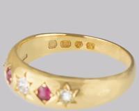 Victorian Diamond & Ruby Gypsy Ring Antique 18ct Gold Hallmarked London 1888 (10 of 10) Victorian Diamond & Ruby Gypsy Ring Antique 18ct Gold Hallmarked London 1888 (10 of 10)