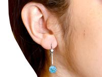 7.80ct High Zircon & 0.29ct Diamond, 18ct White Gold Drop Earrings - Antique c.1910 (9 of 9) 7.80ct High Zircon & 0.29ct Diamond, 18ct White Gold Drop Earrings - Antique c.1910 (9 of 9)