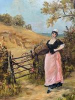 'R.M Stewart' Original 19thc Harvesting Maid Oil Portrait Painting - Dated 1886 (3 of 12) 'R.M Stewart' Original 19thc Harvesting Maid Oil Portrait Painting - Dated 1886 (3 of 12)