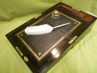 Brass Bound Walnut Writing Box - Secret Drawer - Original Leather c.1850 (6 of 14) Brass Bound Walnut Writing Box - Secret Drawer - Original Leather c.1850 (6 of 14)