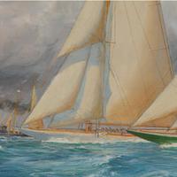 A rare painting of 1930 America’s Cup racing off Newport, signed ‘Harold Wyllie’ (12 of 12) A rare painting of 1930 America’s Cup racing off Newport, signed ‘Harold Wyllie’ (12 of 12)