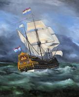 Huge Magnificent 20th Century Vintage Seascape Oil Painting - Battleship in Rough Sea (5 of 12) Huge Magnificent 20th Century Vintage Seascape Oil Painting - Battleship in Rough Sea (5 of 12)