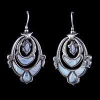 Antique Victorian Scottish Montrose Agate Earrings Silver c.1860 (2 of 6) Antique Victorian Scottish Montrose Agate Earrings Silver c.1860 (2 of 6)
