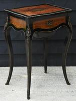 Fine Quality 19th Century French Ebonised & Amboyna Serpentine Sewing Table (17 of 22) Fine Quality 19th Century French Ebonised & Amboyna Serpentine Sewing Table (17 of 22)