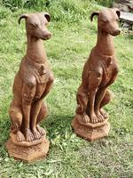 Pair of Large Outdoor Weathered Cast Iron Greyhound Dogs (9 of 9) Pair of Large Outdoor Weathered Cast Iron Greyhound Dogs (9 of 9)