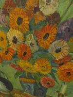 Large Framed Nordic Oil on Canvas Painting of Still Life Flowers & Puffin Jug (4 of 9) Large Framed Nordic Oil on Canvas Painting of Still Life Flowers & Puffin Jug (4 of 9)