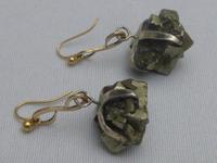 9ct gold and iron pyrite earrings (2 of 5) 9ct gold and iron pyrite earrings (2 of 5)