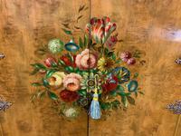 Floral Painted Burr Walnut Cabinet on Stand (7 of 15) Floral Painted Burr Walnut Cabinet on Stand (7 of 15)