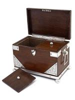 Late Victorian Oak and Silver Plate Rectangular Two Compartment Tea Caddy (5 of 8) Late Victorian Oak and Silver Plate Rectangular Two Compartment Tea Caddy (5 of 8)